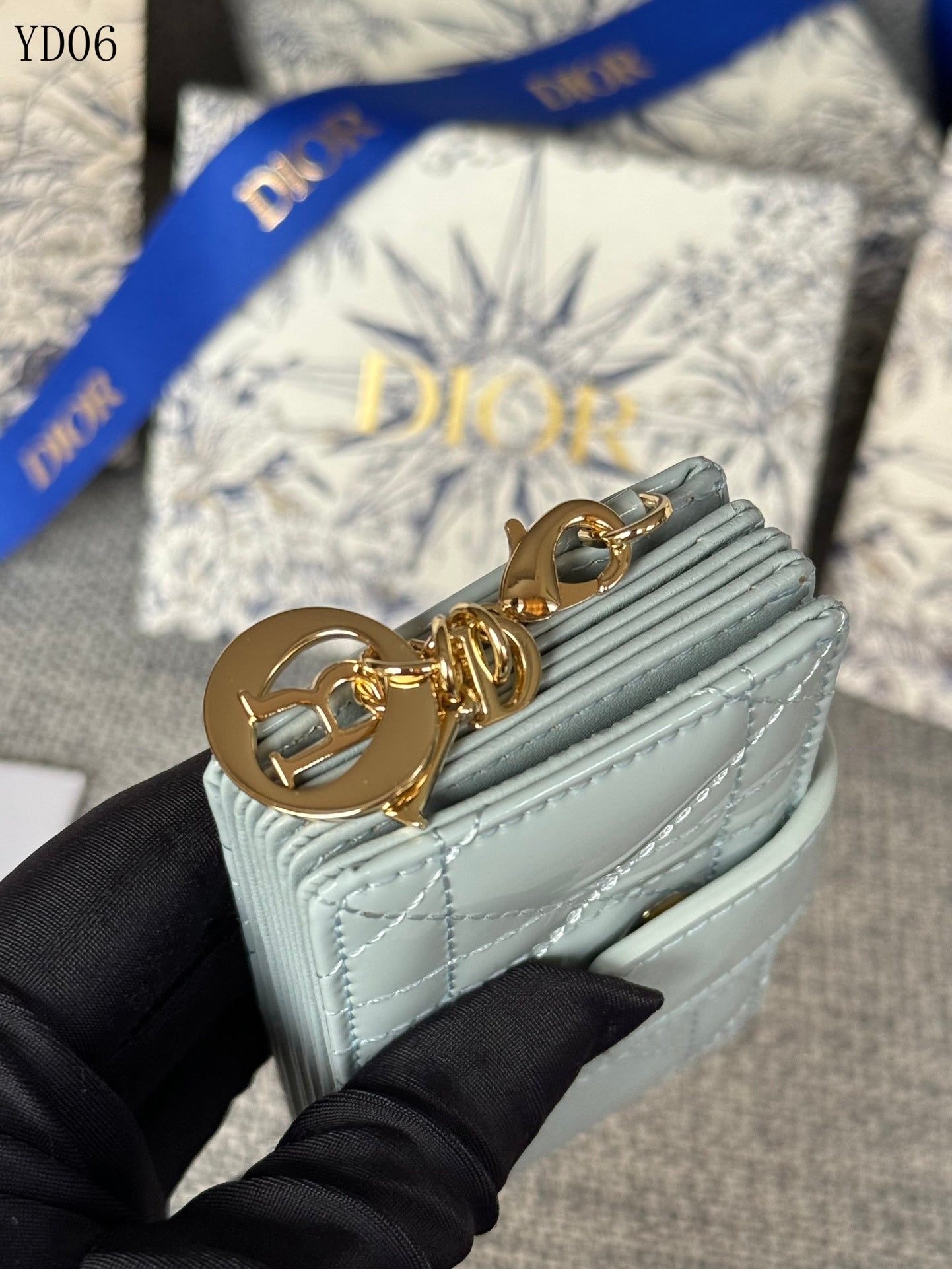 Quilted Leather Compact Wallet