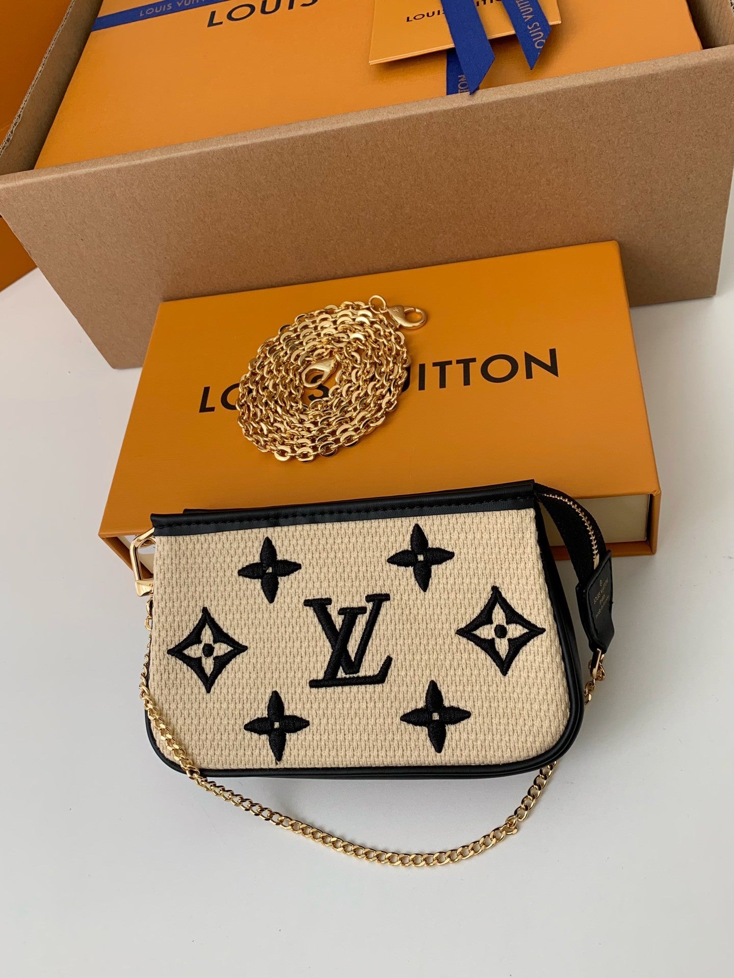 Lafite Cotton Mini Pochette Accessoires Bag
