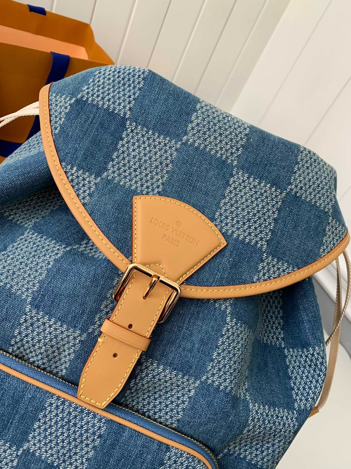 Montsouris-Style Denim Backpack