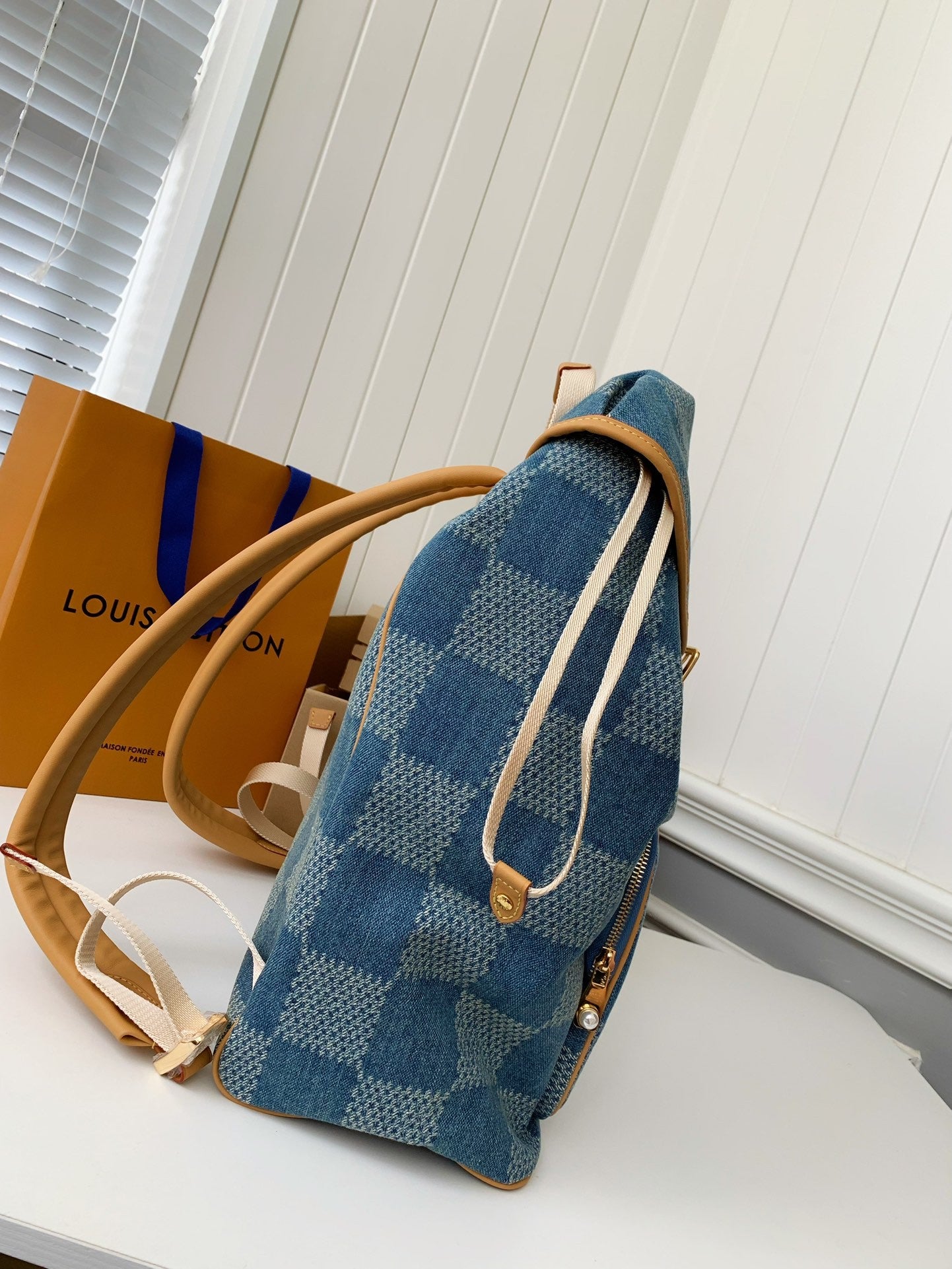 Montsouris-Style Denim Backpack