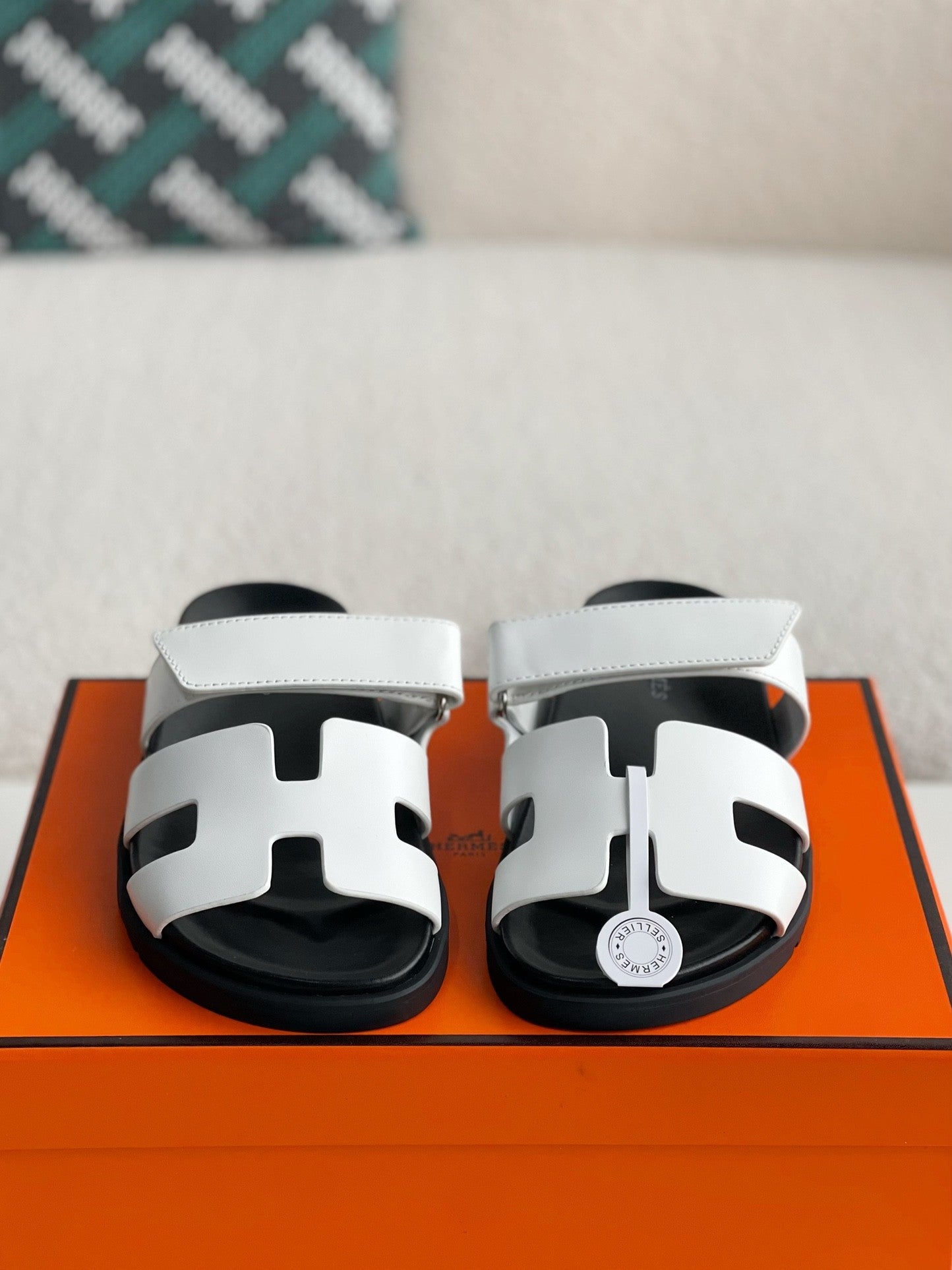 Izmir White Leather Sandals