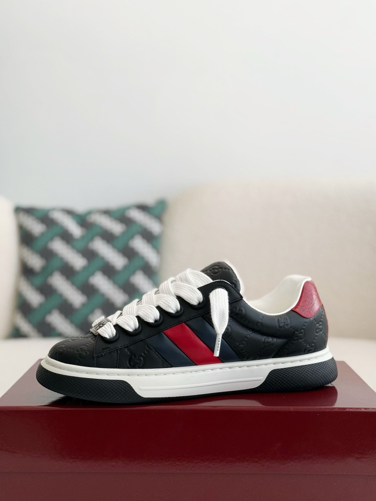 Ace Black Leather Sneakers