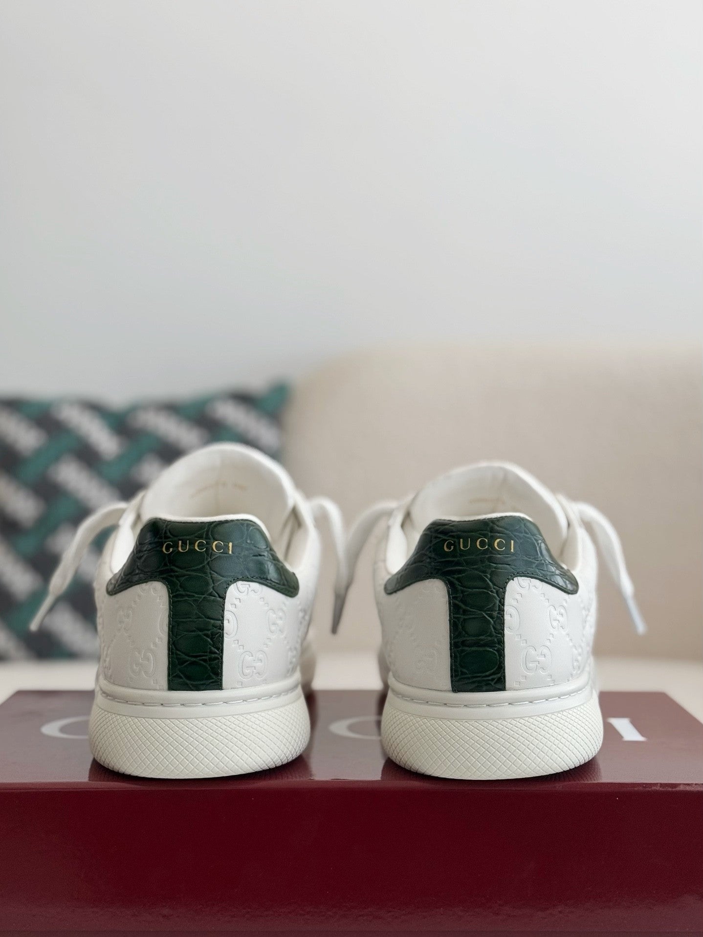 Embossed GG Leather Casual Sneakers