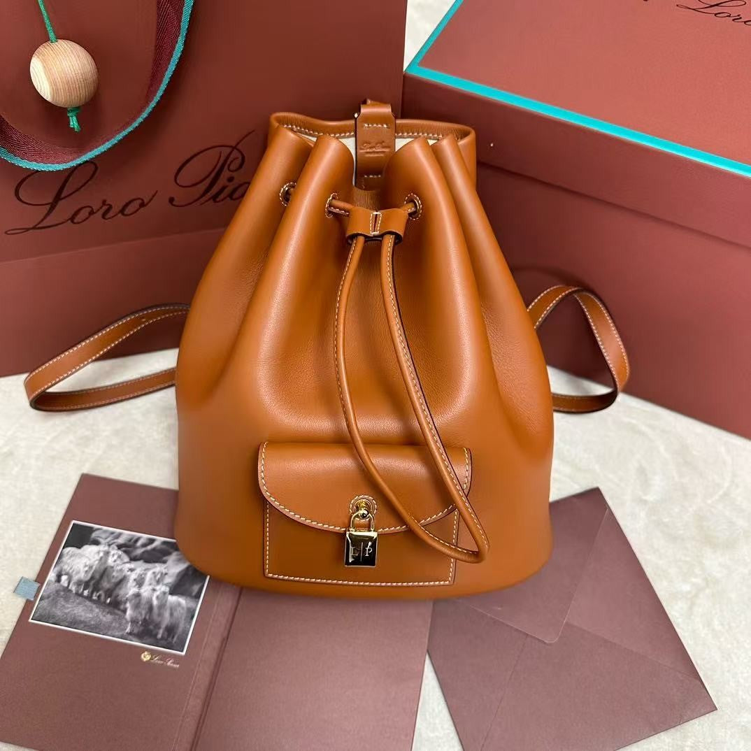 Extra Brown Canvas Drawstring Backpack