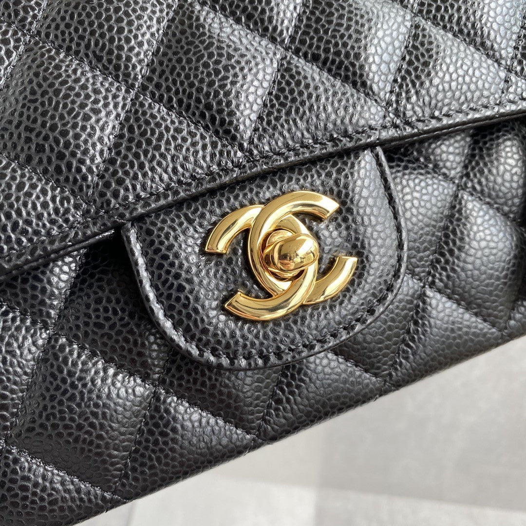 2.55 Caviar Leather - Gold hardware
