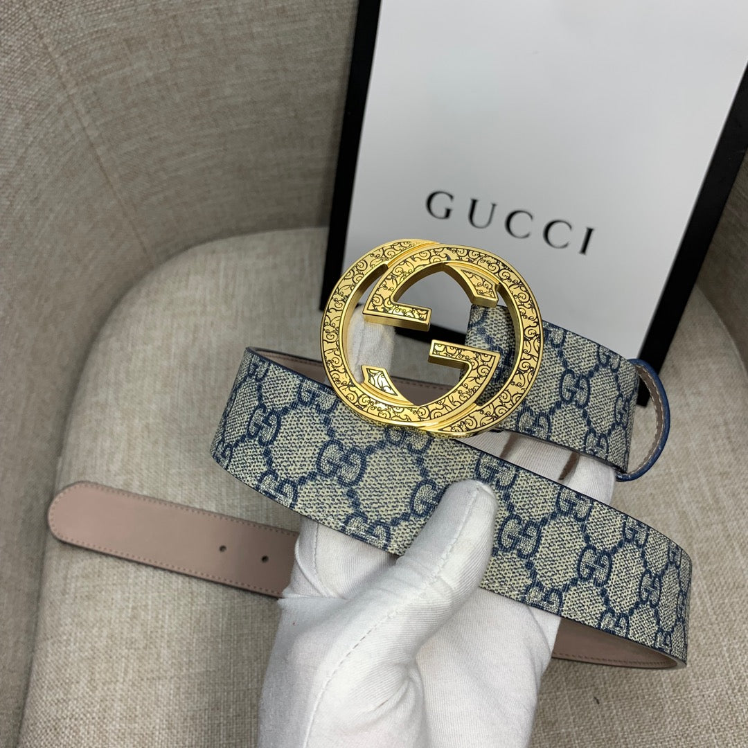 GG Supreme Canvas Belt with Gold-Tone