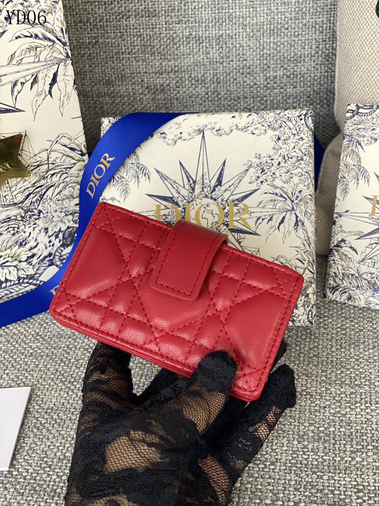 Quilted Leather Compact Wallet