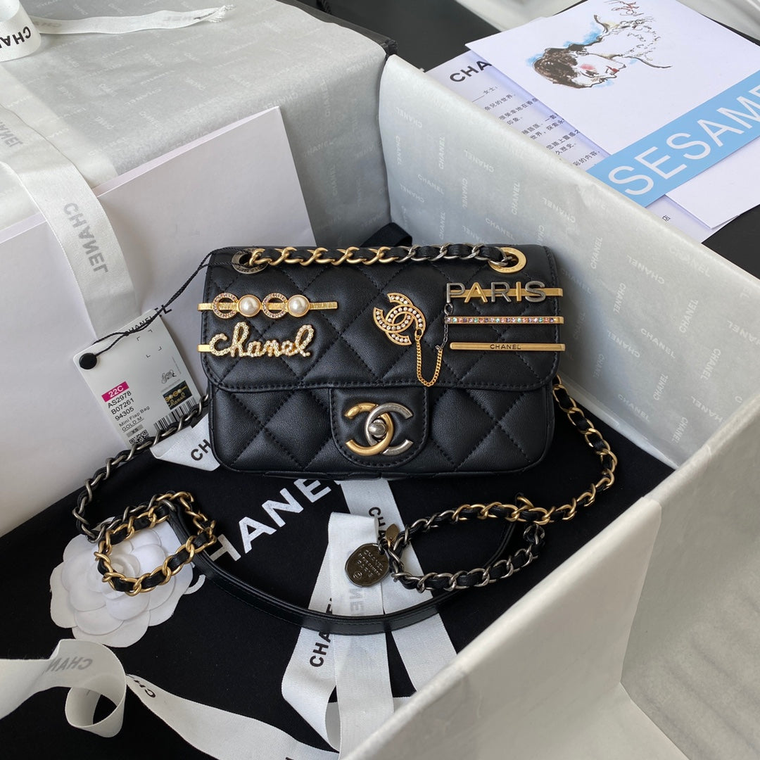 Inspired Charm Flap Bag