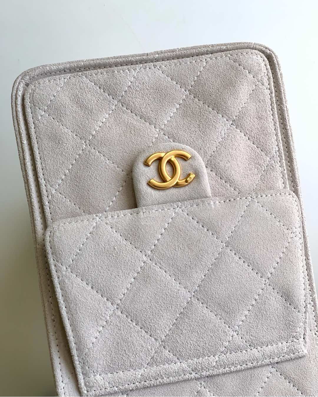 Quilted Suede Bucket Bag
