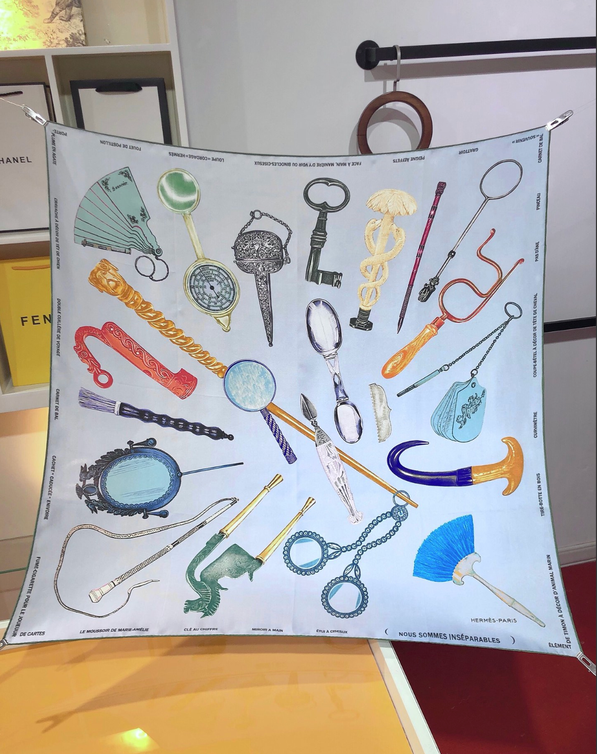 Nous Sommes inséparables" Silk Scarf 90