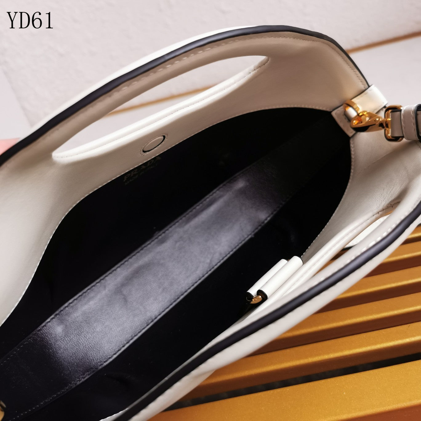 Triangle-Logo Leather Tote Bag