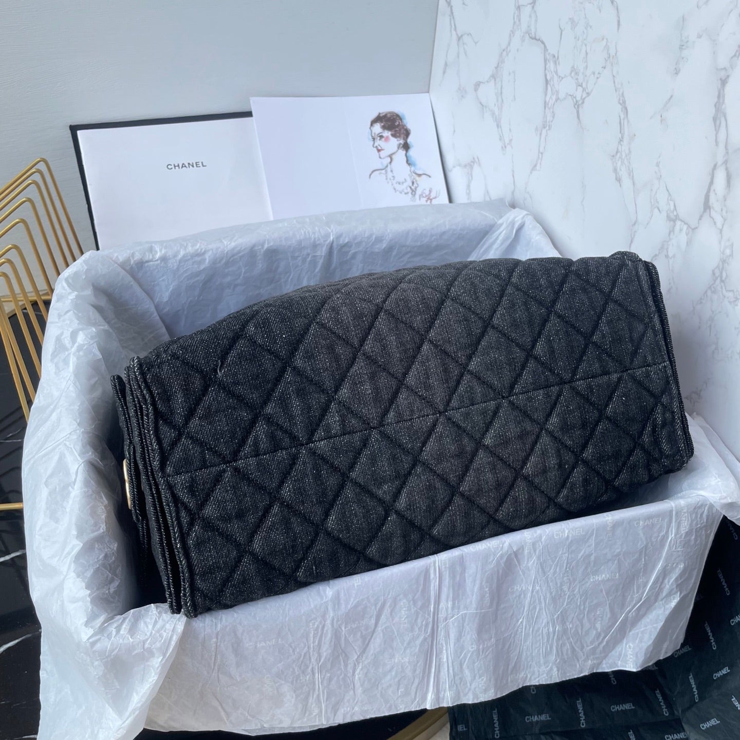 25 Medium Quilted Large Denim Bag