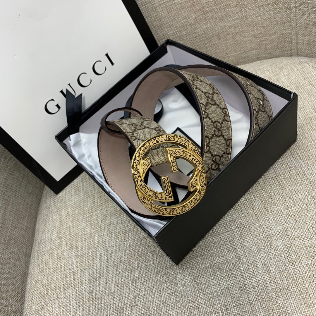 GG Supreme Canvas Belt with Gold-Tone