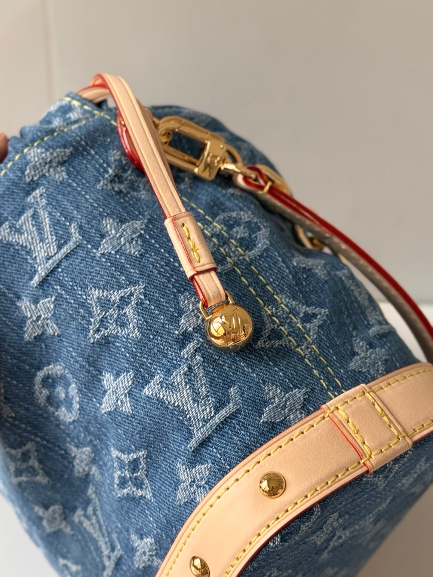 Nano Noé Denim Monogram Bucket Bag