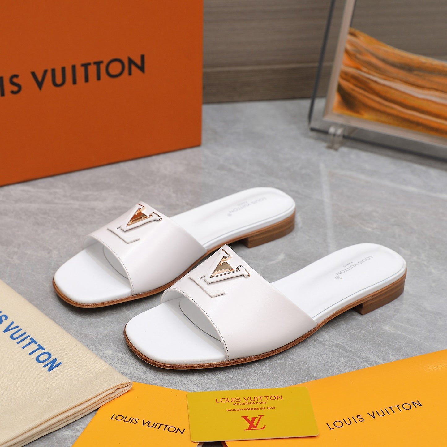 Leather Flat Slippers
