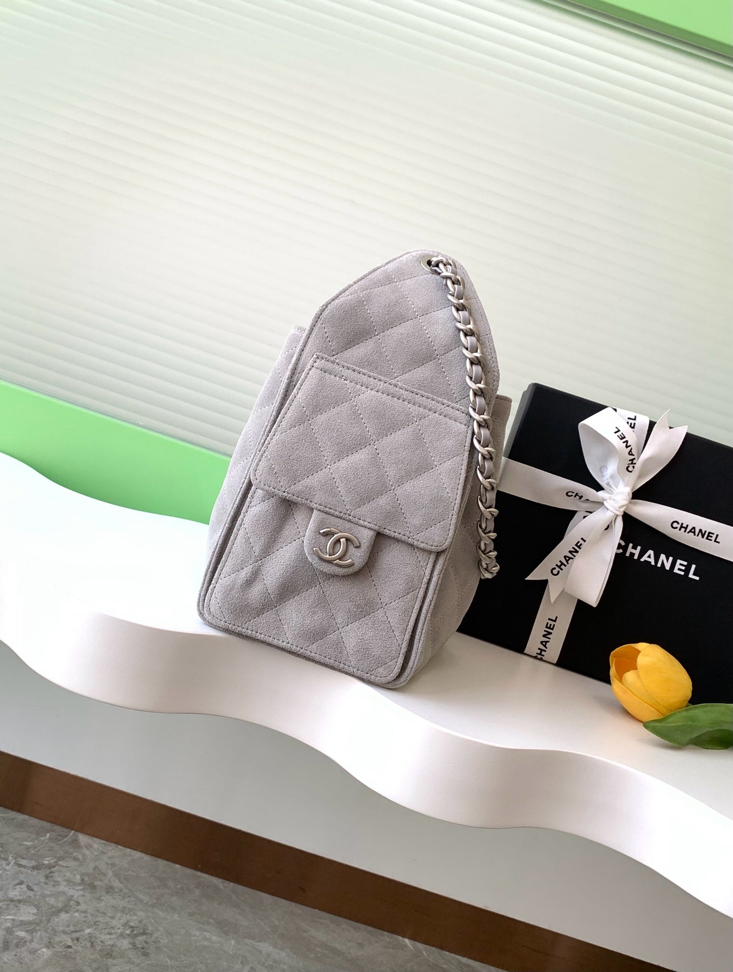 25 Medium Suede Bucket Bag
