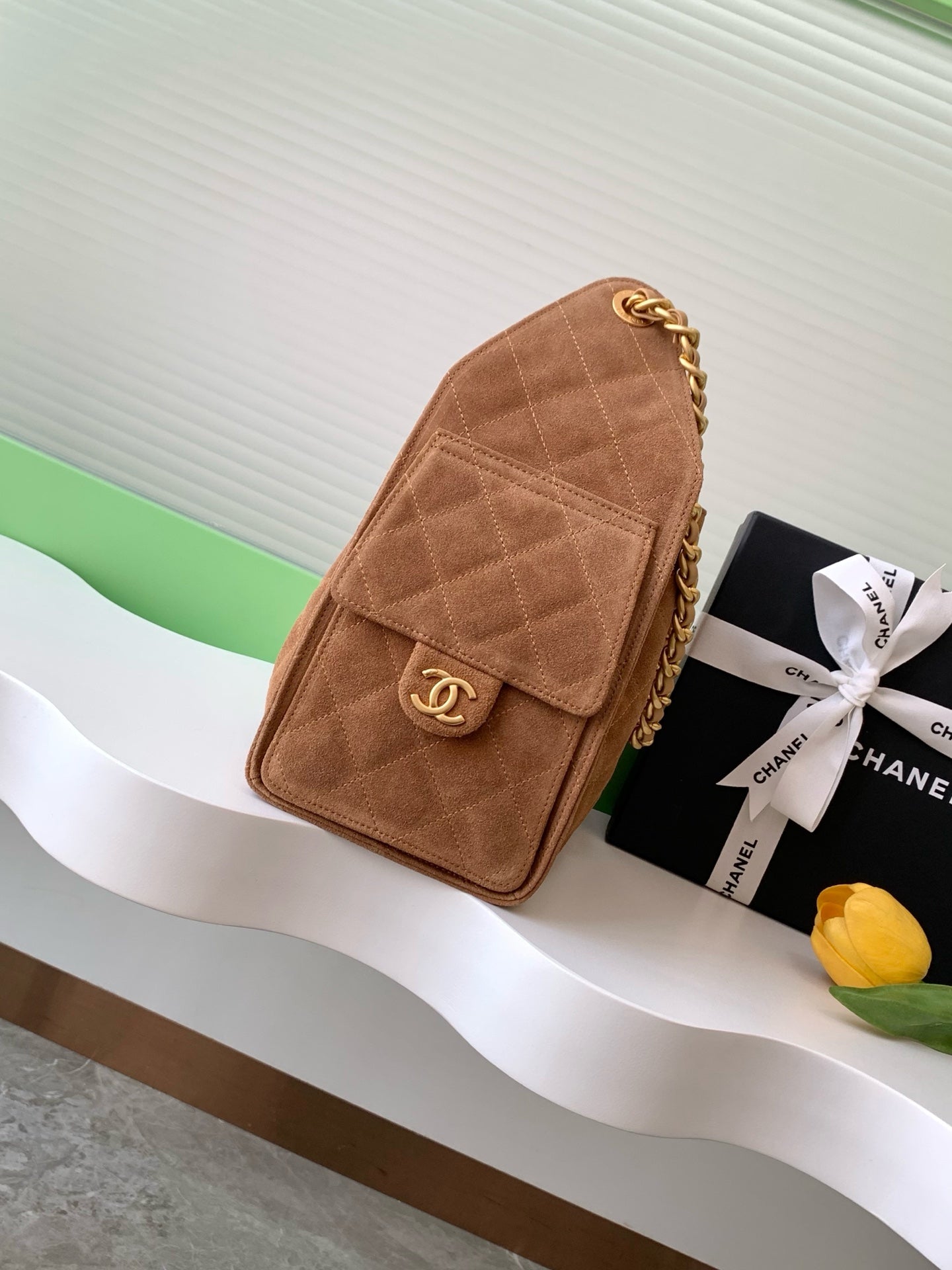 25 Medium Suede Bucket Bag