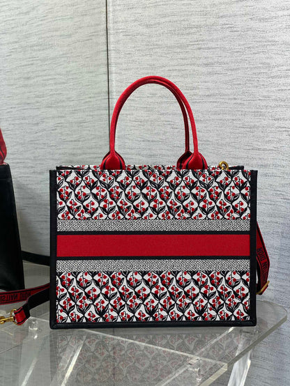 Canvas Tote Bag with Leather Trim