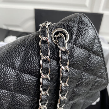 2.55 Caviar Leather- Silver hardware