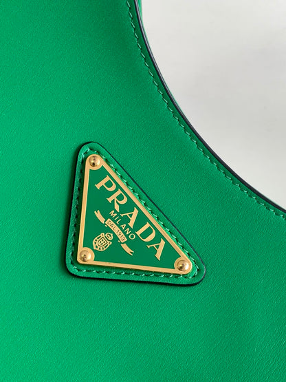 Cleo-Style Smooth Leather Shoulder Bag