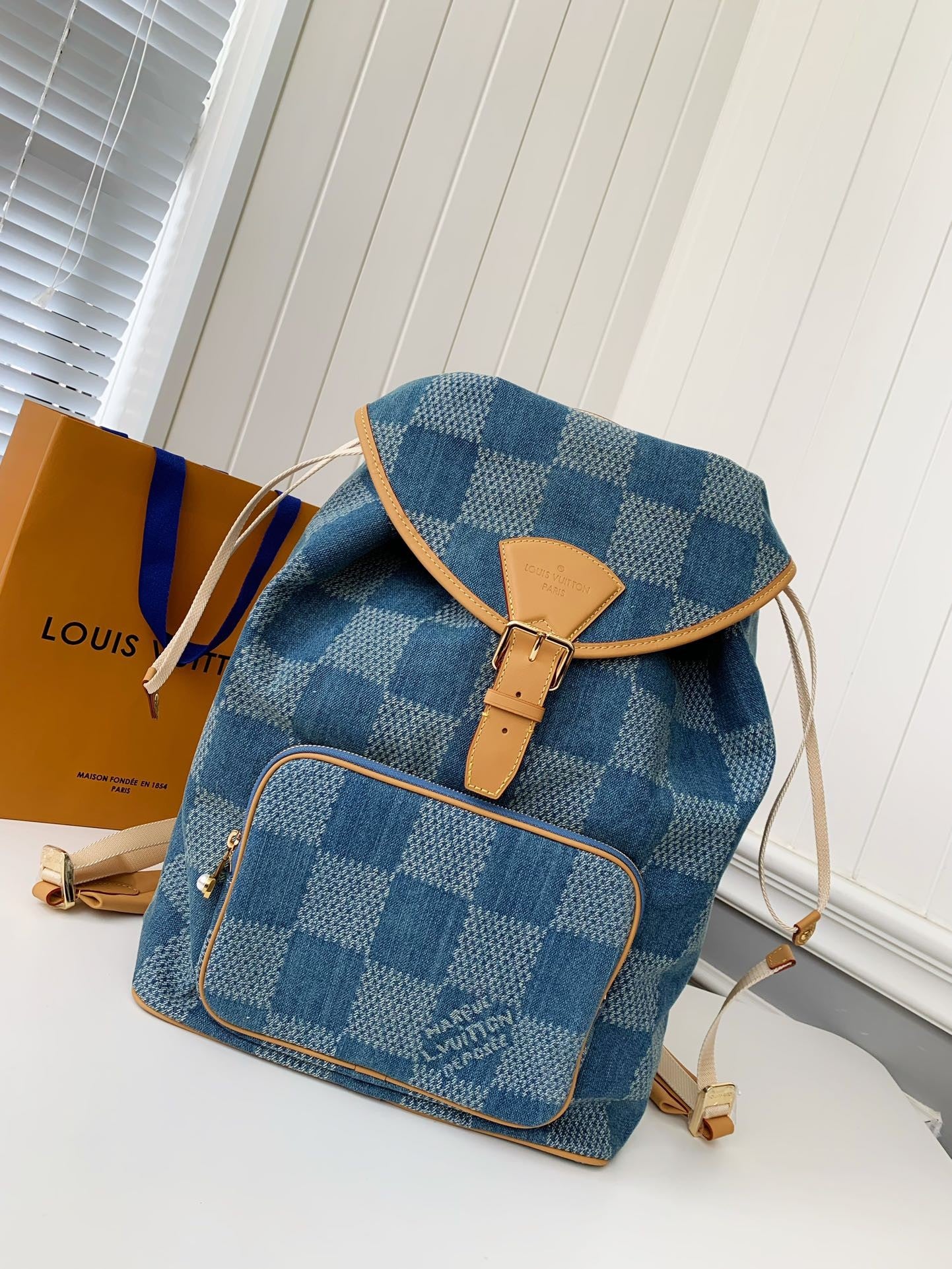 Montsouris-Style Denim Backpack