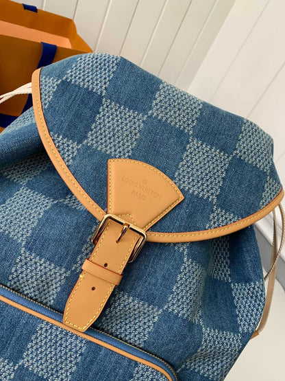 Montsouris-Style Denim Backpack