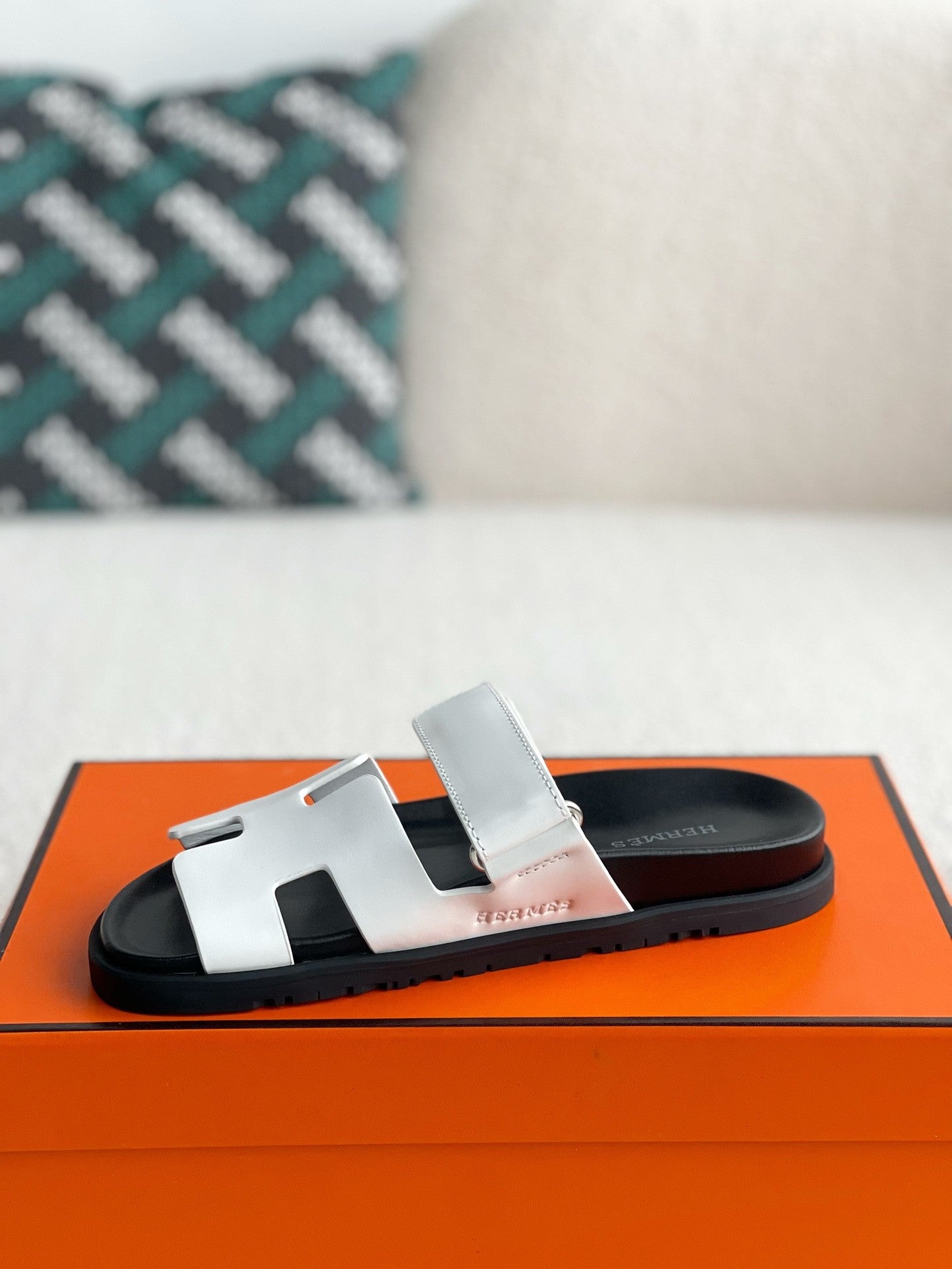 Izmir White Leather Sandals