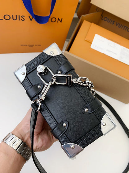 Side Trunk Calfskin Leather Bag