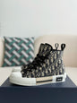 B23 Oblique High-Top Sneaker – Beige Monogram Canvas