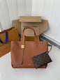 Calfskin Leather Tote Bag with Monogram Pouch
