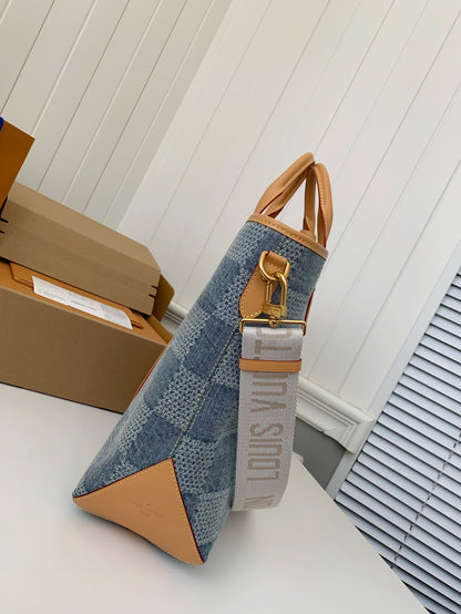 Denim Damier Tote Bag