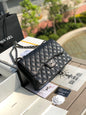 3.55 Large Caviar Leather Classic Double Flap Bag - Silver hardware