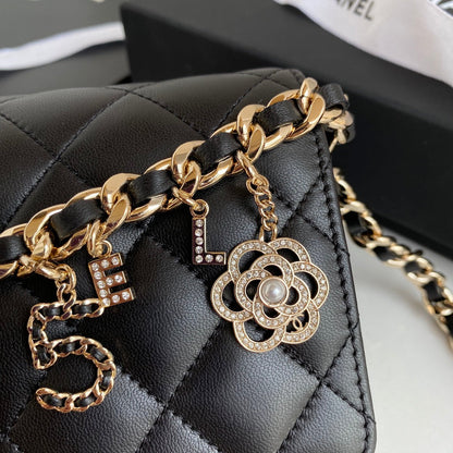 Quilted Coco Charm On Chain Flap Bag