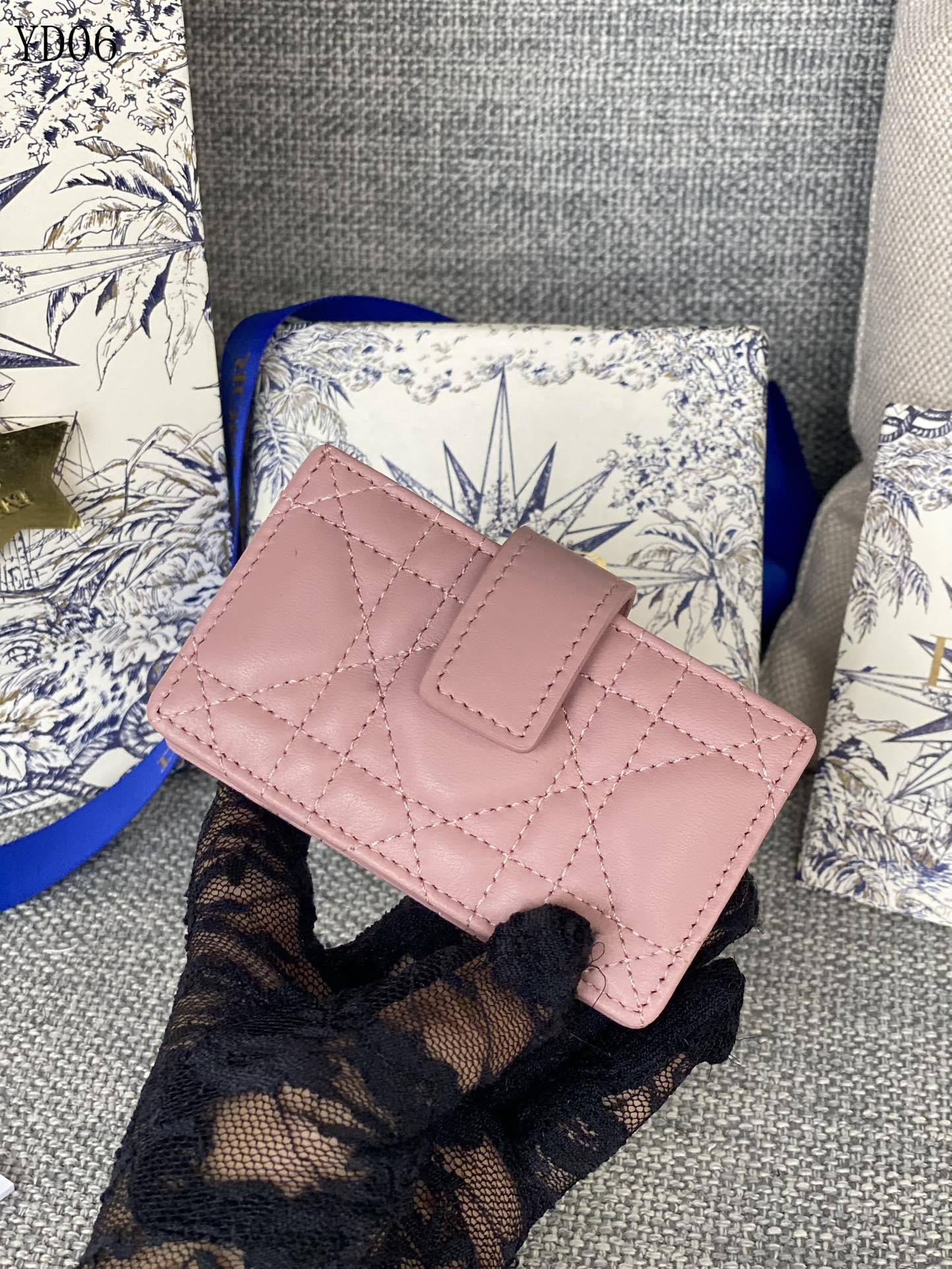 Quilted Leather Compact Wallet
