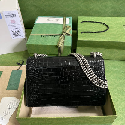 Croc-Embossed Dionysus Shoulder Bag