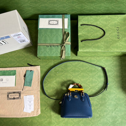 Diana Leather Bamboo Handle Bag