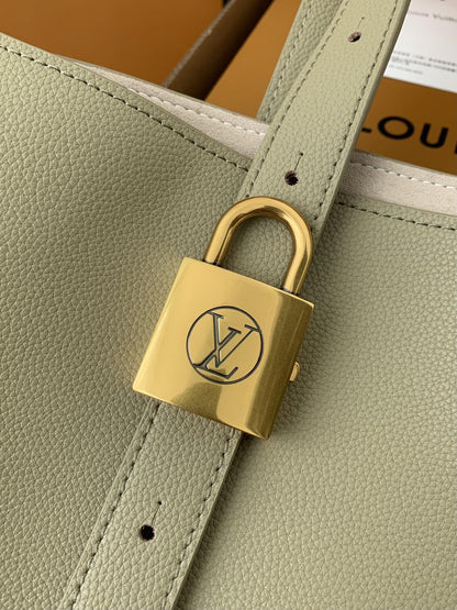 Calfskin Leather Tote Bag with Monogram Pouch