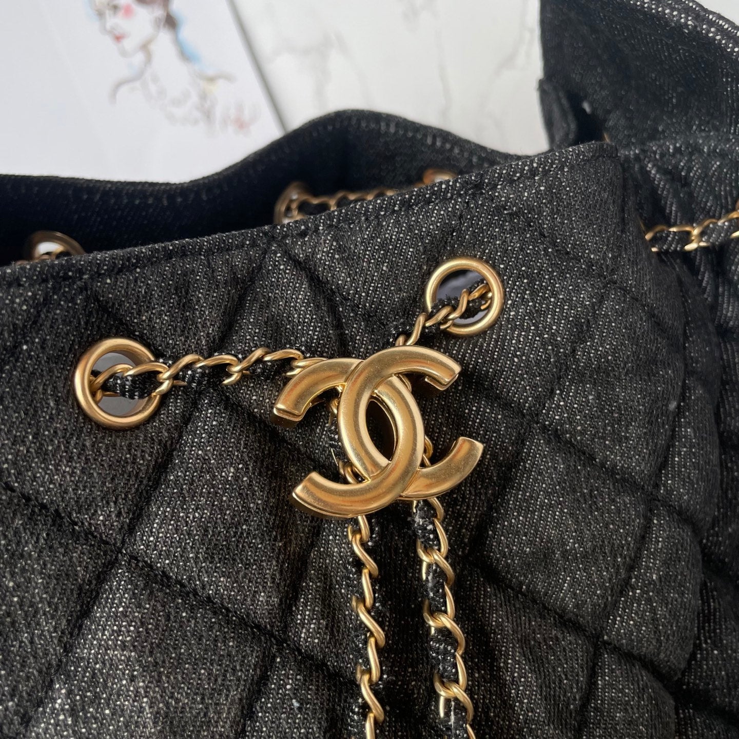 25 Medium Quilted Large Denim Bag
