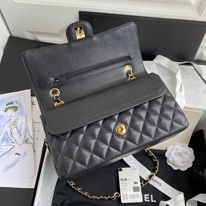2.55 Caviar Leather - Gold hardware