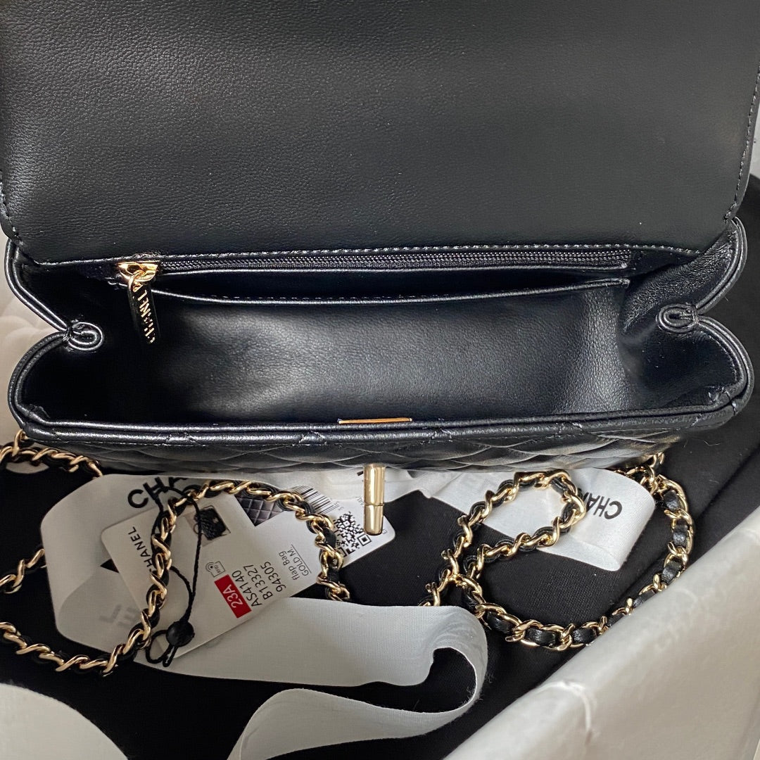 Diamond Handle Flap Bag