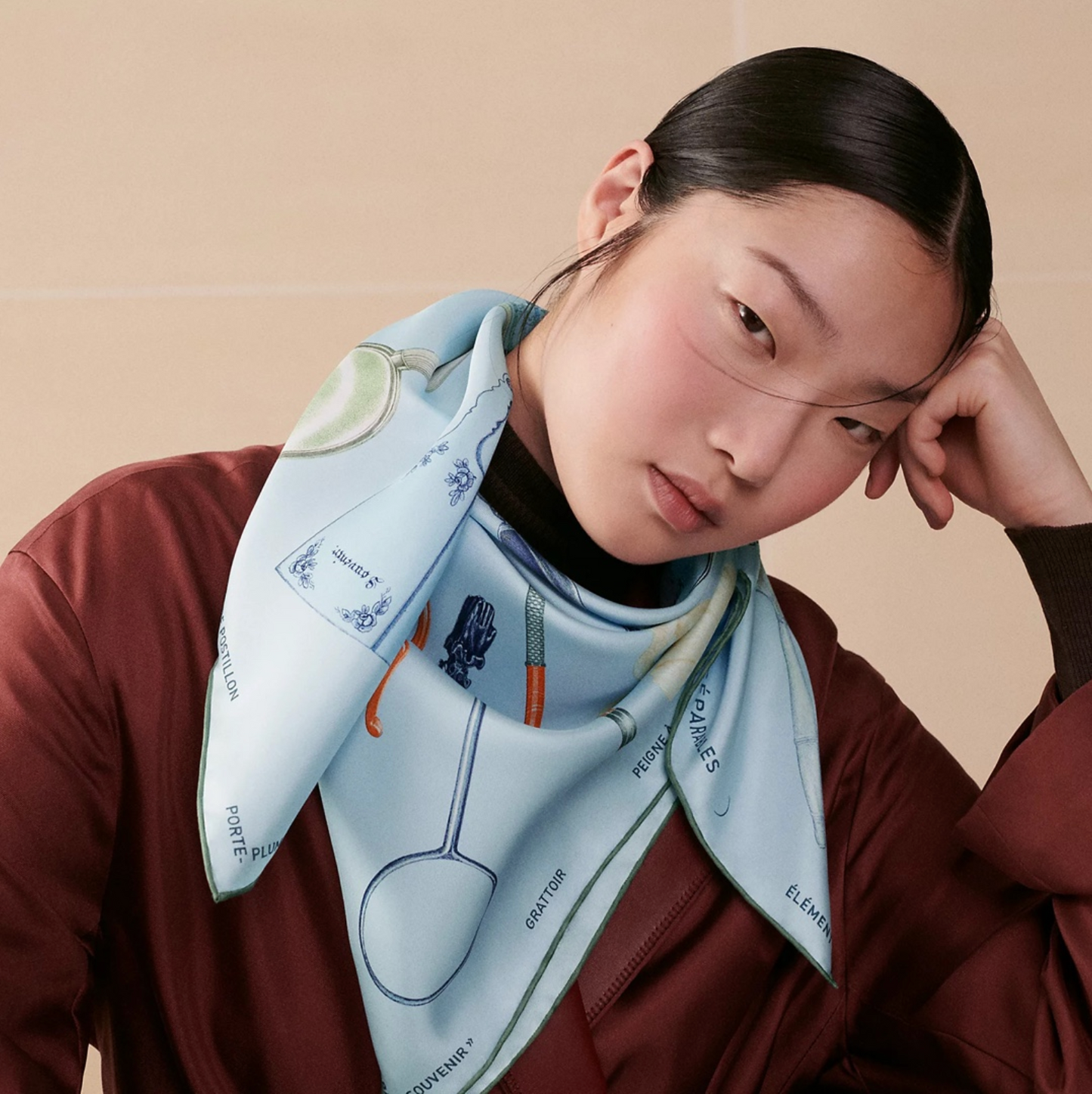 Nous Sommes inséparables" Silk Scarf 90