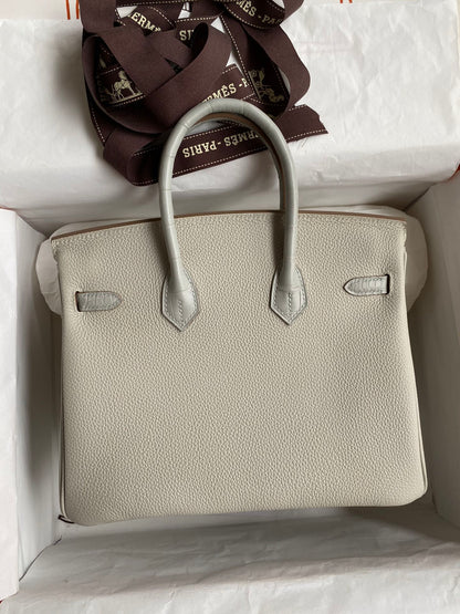Birkin 25 Togo Leather & Crocodile Leather Bag