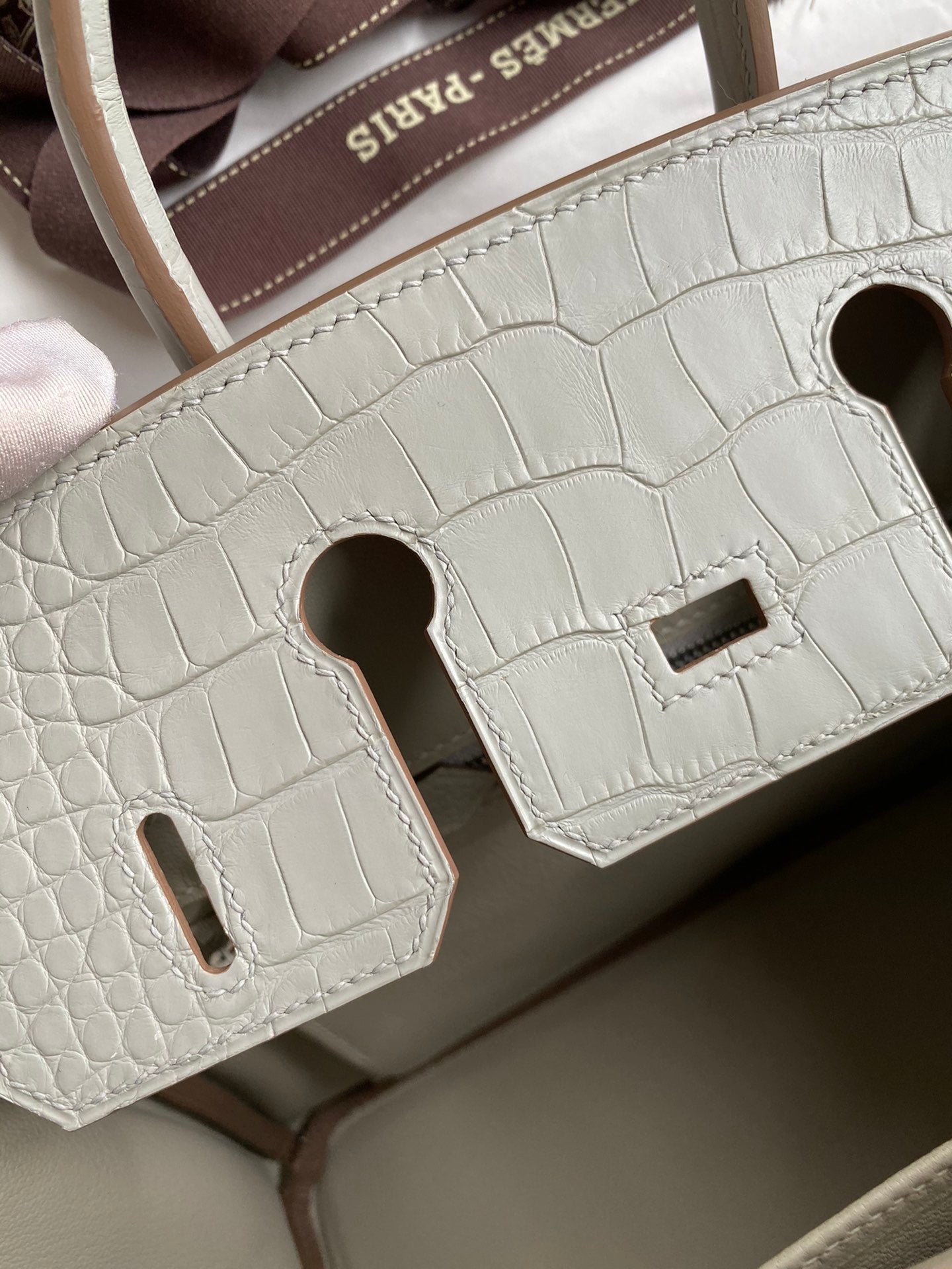 Birkin 25 Togo Leather & Crocodile Leather Bag