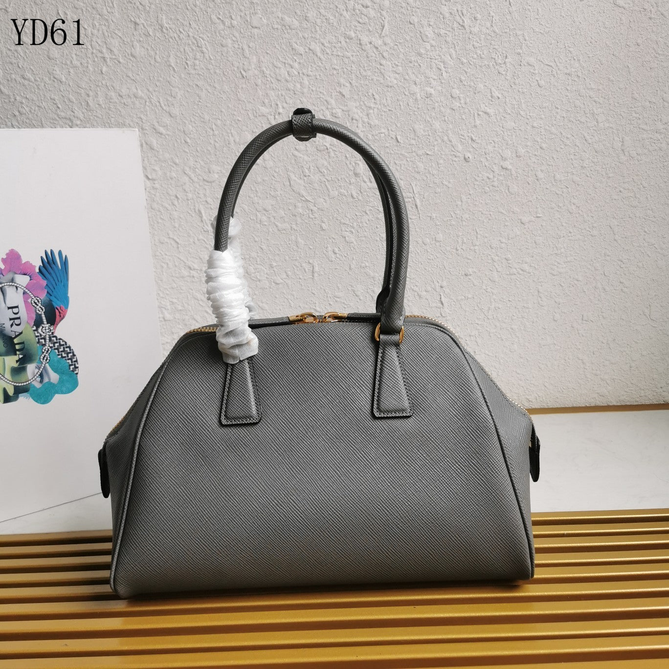 Saffiano Leather Top Handle Bag 32cm