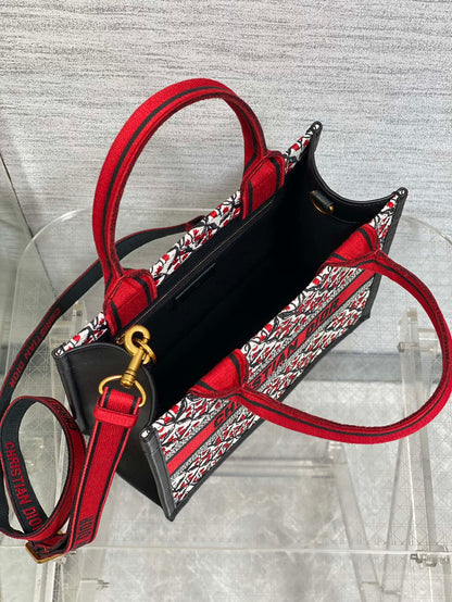 Canvas Mini Tote Bag with Leather Trim