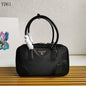 Re-Nylon and Saffiano Leather Two-Handle Bag
