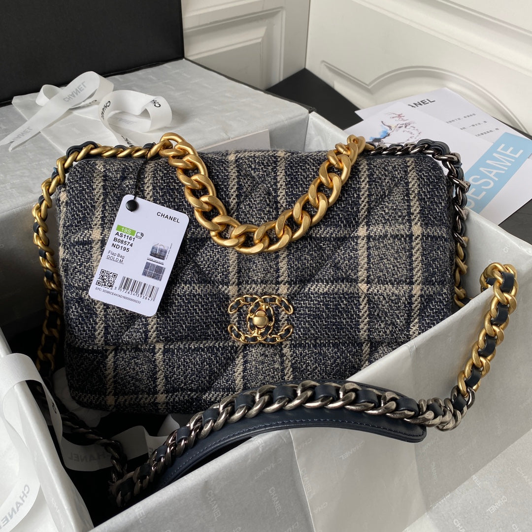 Tweed Flap Shoulder Bag