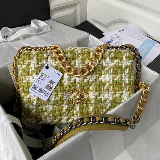 Tweed Flap Shoulder Bag