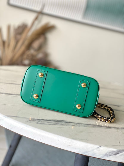 Alma Mini Patent Leather with Chain Strap