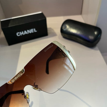 Brown & Gold Shield Sunglasses